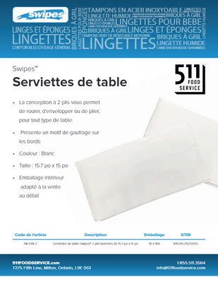Catalog: Swipes - Serviettes de table