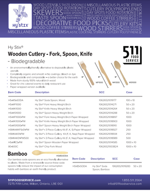 Catalog: Hy Stix - Wooden Cutlery