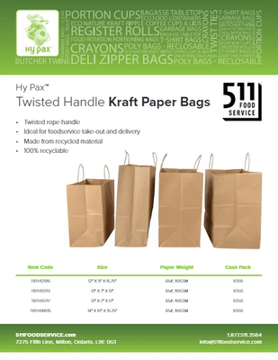 Catalog: Hy Pax - Twisted Handle Kraft Paper Bags