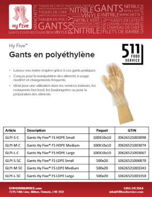 Catalog: Hy Five - Gants en polyéthylène