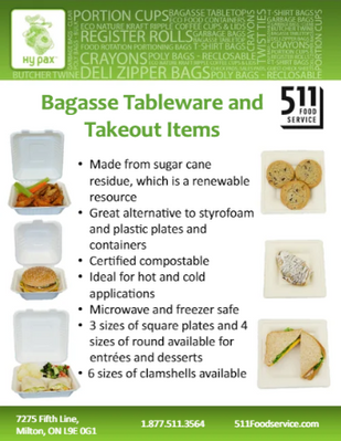 Catalog: Hy Pax - Bagasse Tableware and Takeout Items