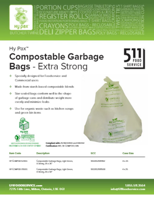 Catalog: Hy Pax - Compostable Garbage Bags