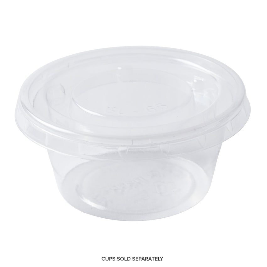 2 oz Compostable Clear PLA Lid, Closed Cup With Lid