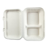 2-section Hinged Lid Containers 9" x 6", Opened Container, Overhead View