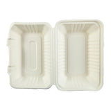 Hoagie Hinged Lid Containers 9" x 6", Opened Container, Overhead View