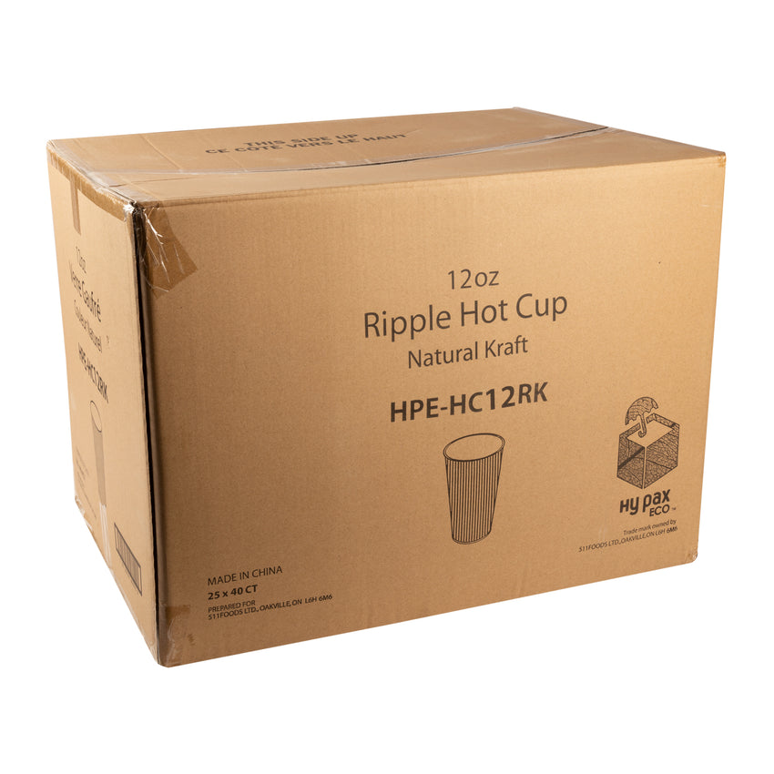 Cup Hot Kraft Ripple 12oz Nature, Case 40x25