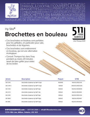 Catalog: Hy Stix - Brochettes en bouleau