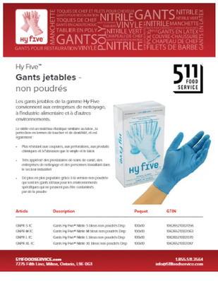 Catalog: Hy Five - Gants Nitrile bleus