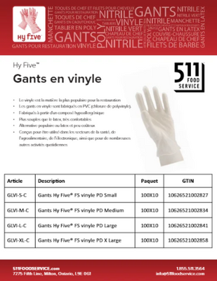 Catalog: Hy Five - Gants en vinyle