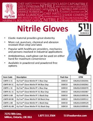Catalog: Hy Five - Nitrile Gloves