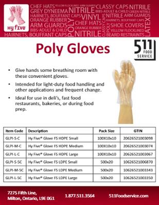 Catalog: Hy Five - Poly Gloves