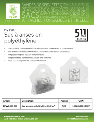 Catalog: Hy Pax - Sac à anses en polyéthylène