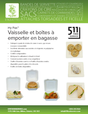 Catalog: Hy Pax - Vaisselle et boîtes à emporter en bagasse