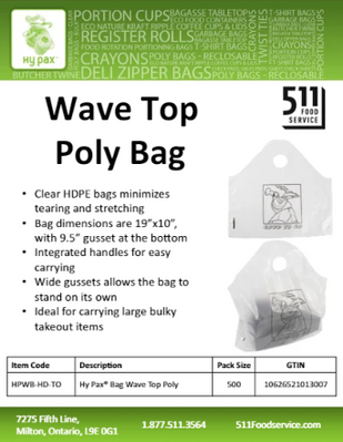 Catalog: Hy Pax - Wave Top Poly Bag