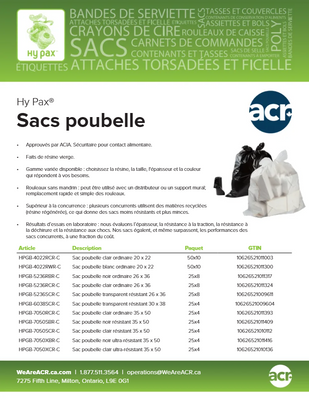 Catalog: Hy Pax - Sacs poubelle