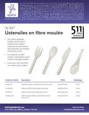 Catalog: Hy Stix - Ustensiles en fibre moulée