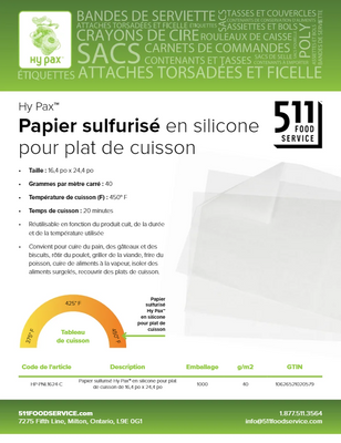 Catalog: Hy Pax - Papier sulfurisé en silicone pour plat de cuisson