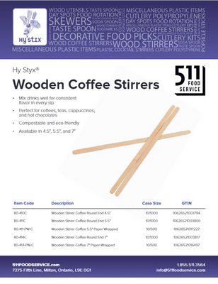 Catalog: Hy Stix - Wooden Coffee Stirrers