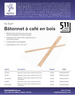 Catalog: Hy Stix - Bâtonnet à café en bois