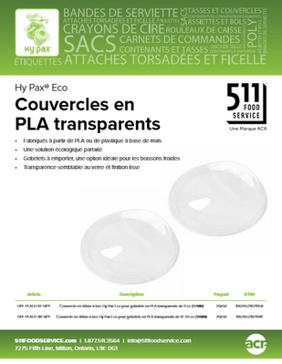 Catalog: Hy Pax Eco - Couvercles en PLA transparents