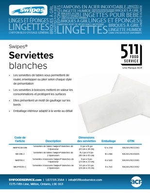 Catalog: Swipes - Serviettes blanches
