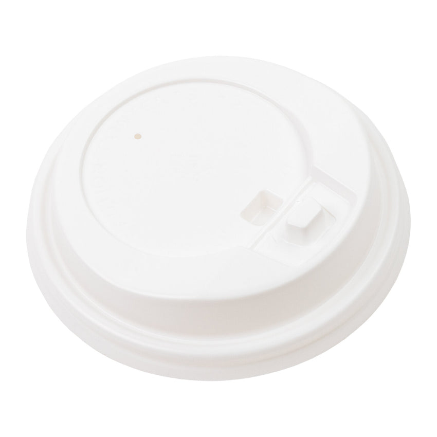 Lid Hot Cup PP Dome with latch 90mm White