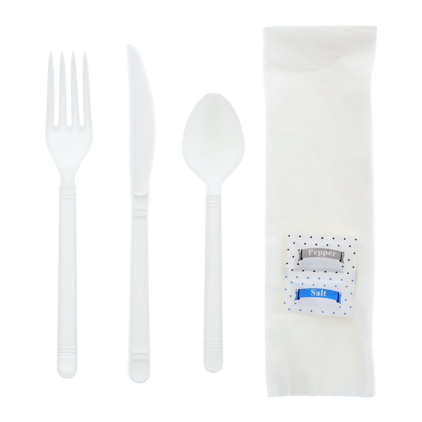 6 Piece Cutlery Kit, HW, White, F/S/K, Nap, S&P