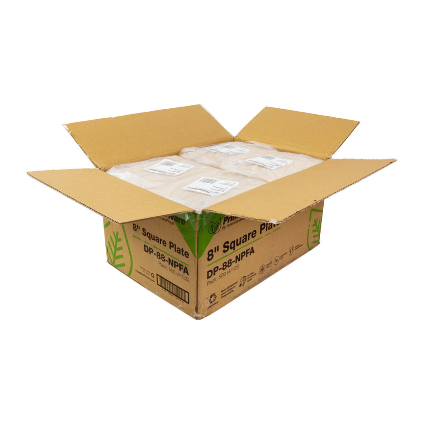 8" Molded Fiber NPFA Square Plates, case open