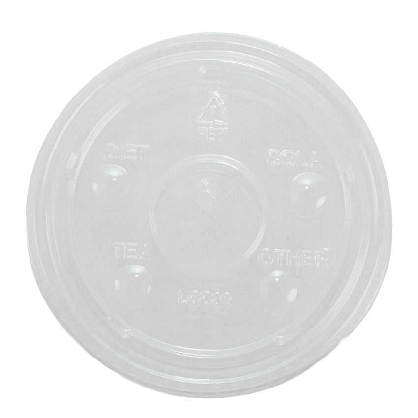 Hy Pax Lid PET Flat with Straw Slot 32Oz