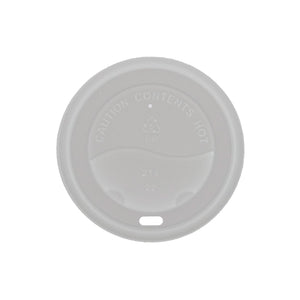 Dome Hot Cup Lids 90mm, PP, White, Overhead