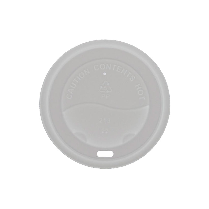 Dome Hot Cup Lids 90mm, PP, White, Overhead