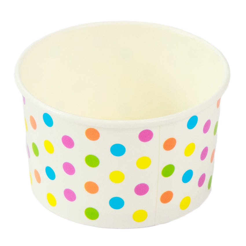 5oz Paper Sundae Cup, Polka Dot Design