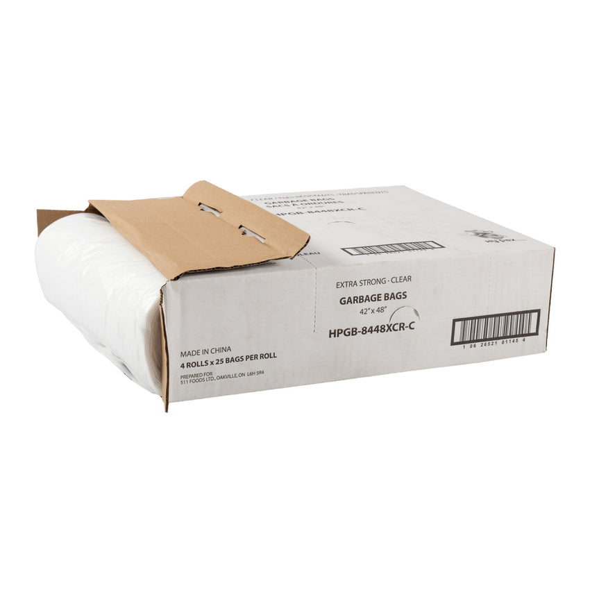 Garbage Bag 42x48 Extra Strong Clear, Case Open