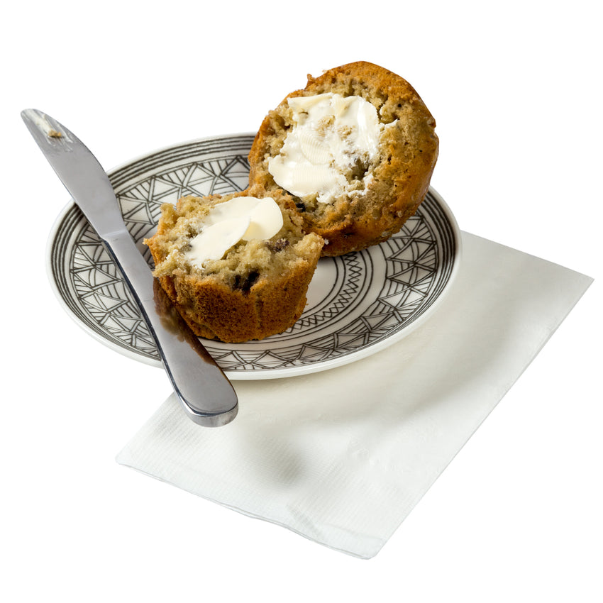 Dinner Napkin, 17" x 15", 1 Ply, White, with muffin
