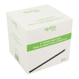Eco Straw Cocktail Paper 6" Black Unwrapped inner