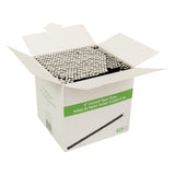 Eco Straw Cocktail Paper 6" Black Unwrapped, inner open