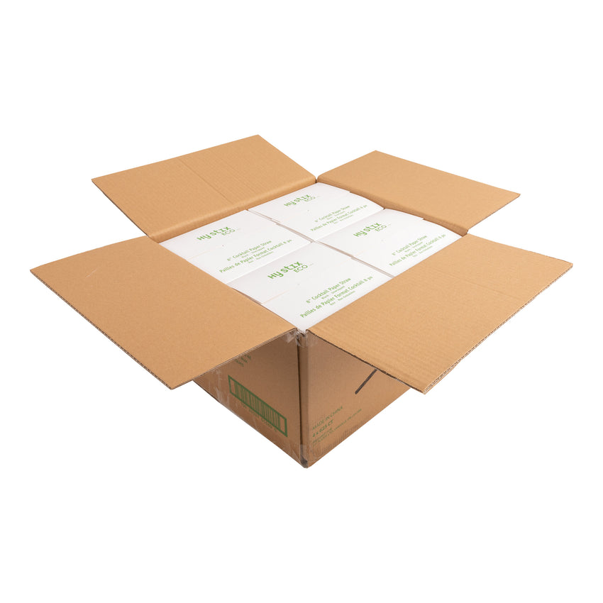 Eco Straw Cocktail Paper 8" Black Unwrapped, case open