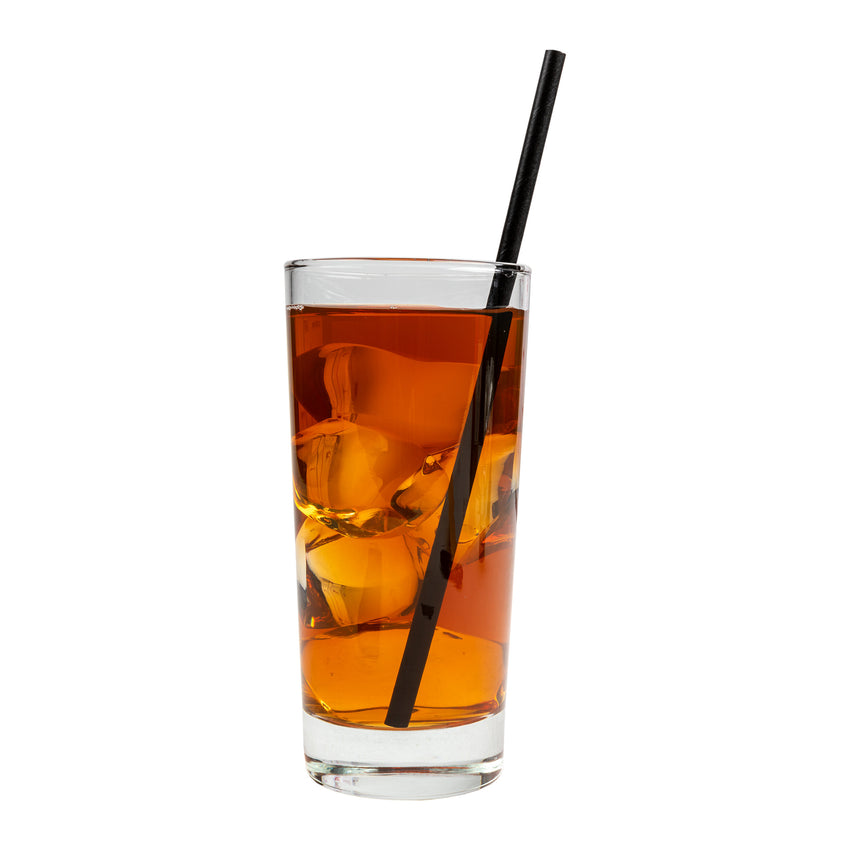 Eco Straw Cocktail Paper 8" Black Unwrapped, app shot