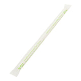 Paper Straw Milkshake 8" White Paper Wrapped, Wrapped