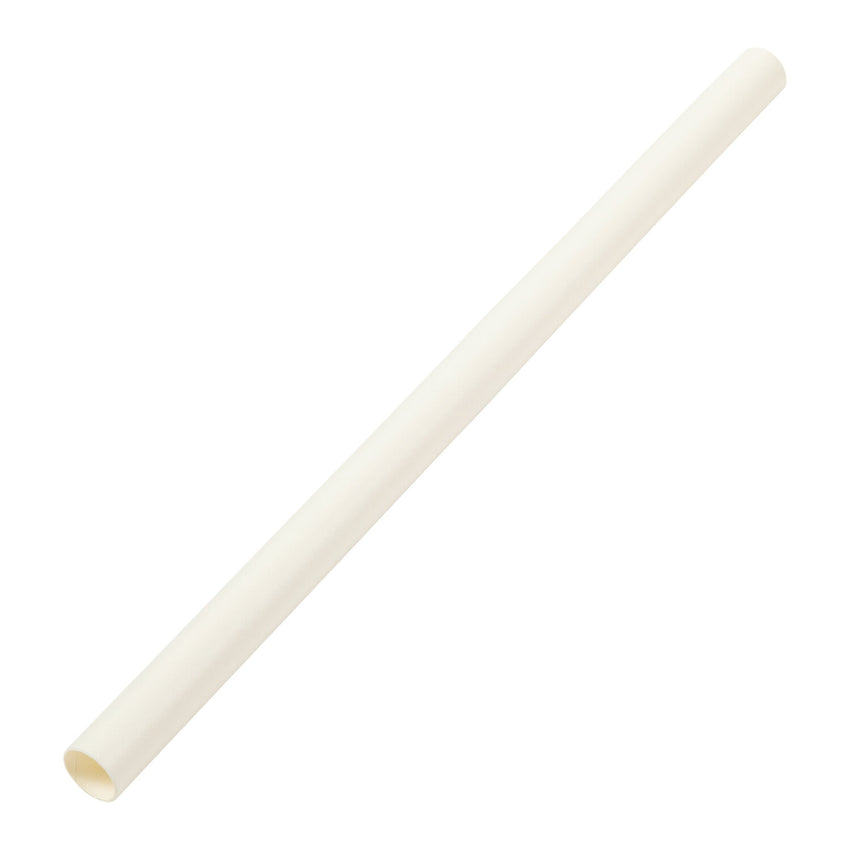 Paper Straw Milkshake 8" White Paper Wrapped