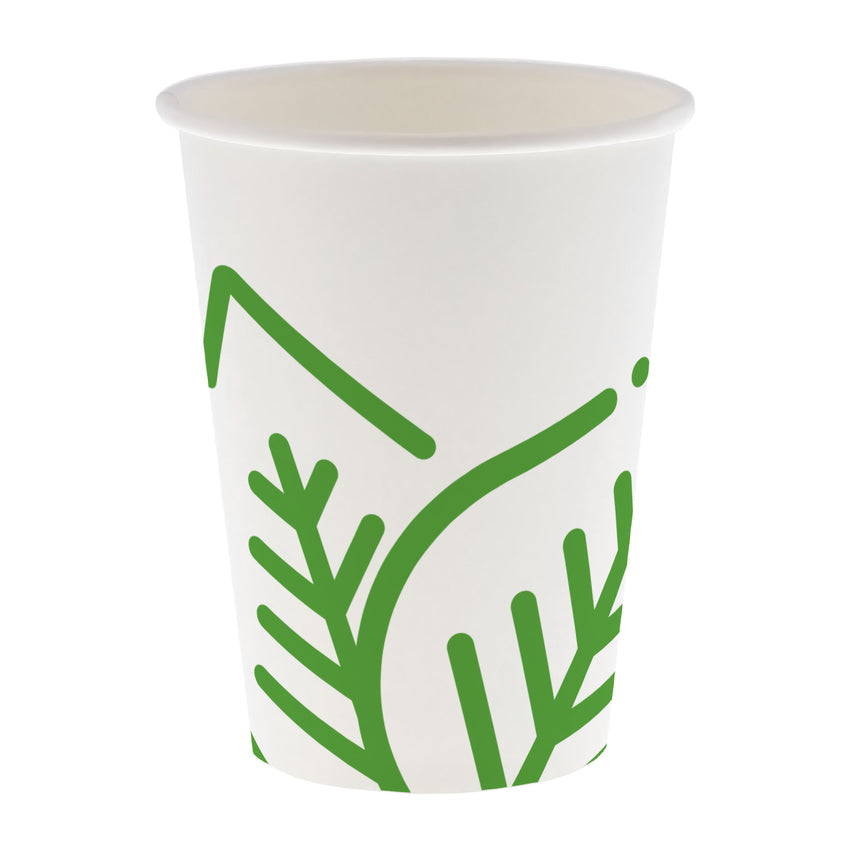White 12 oz Compostable PLA Lined Cups