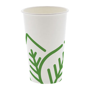 White 16 oz Compostable PLA Lined Cups