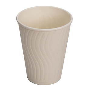 Wave Double Wall Paper Hot Cup 12 oz White