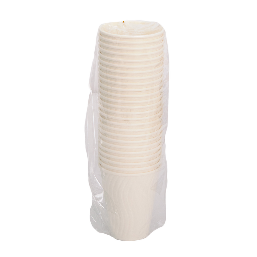 Wave Double Wall Paper Hot Cup 12 oz White, Sleeve