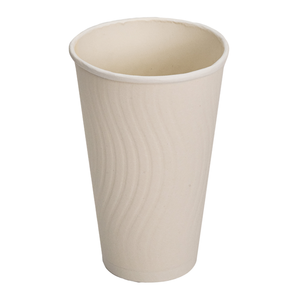 Wave Double Wall Paper Hot Cup 16 oz White