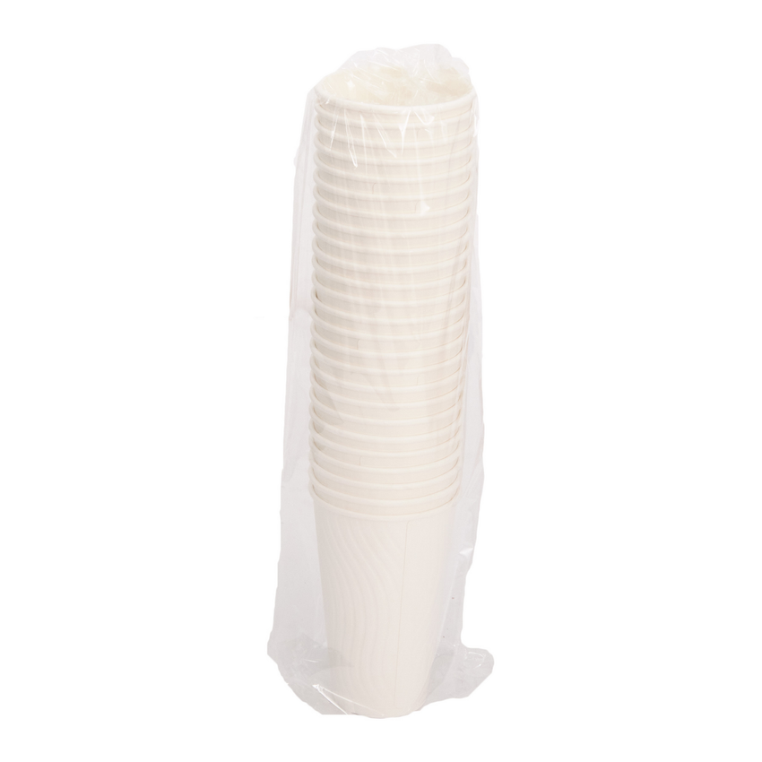 Wave Double Wall Paper Hot Cup 16 oz White, Sleeves