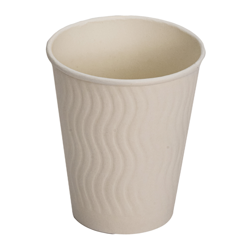 Wave Double Wall Paper Hot Cup 8 oz White