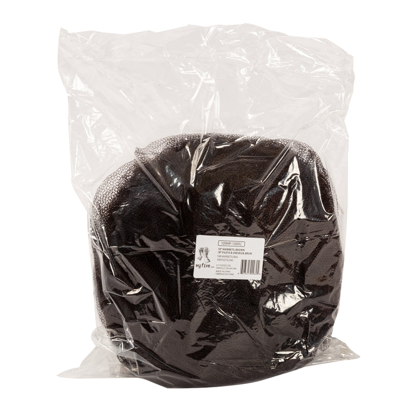 Hairnet Polyester Soft Mesh 18" Brown, Case 100x20