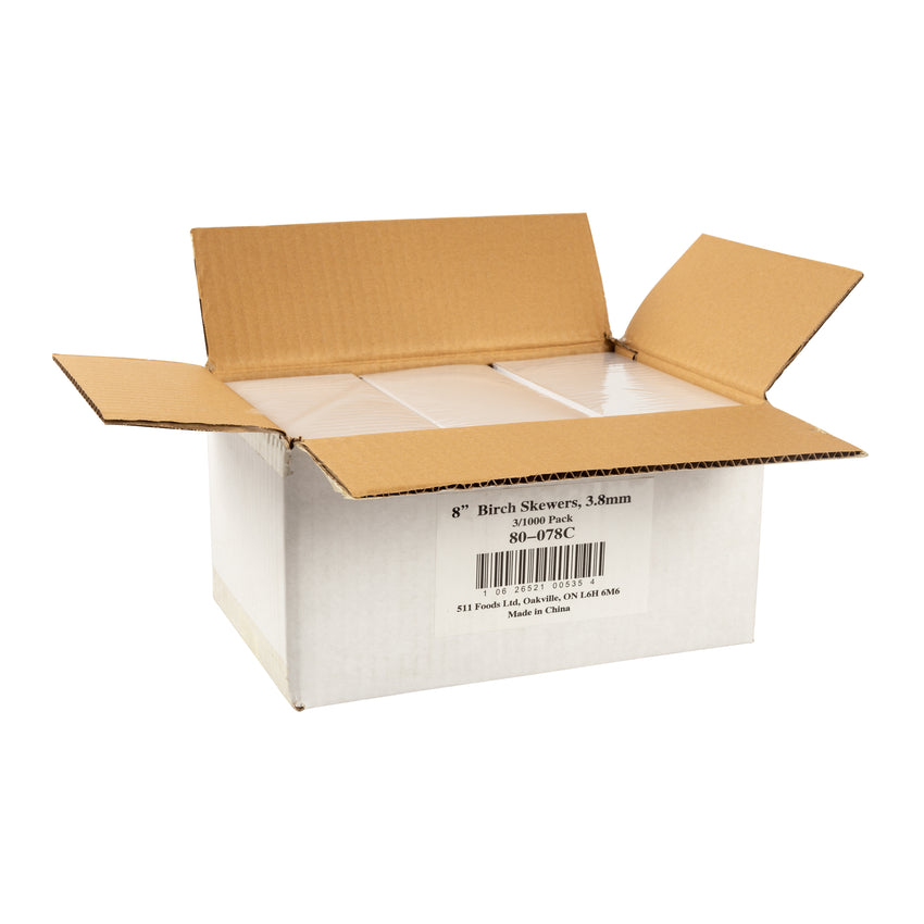 Skewer Birch 8", Case 1000x3