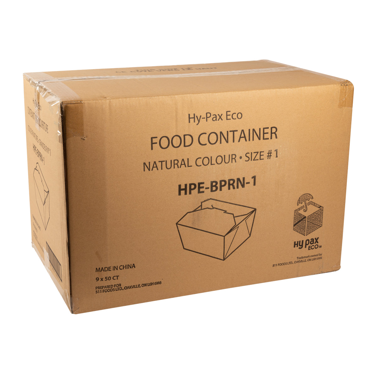 Take Out Food Container 1 Natural, Case 50x9 511Foodservice